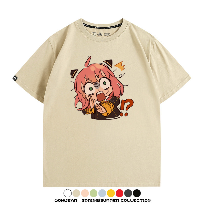 間諜家家酒動漫阿尼亞卡通可愛周邊情侶T恤衫夏季純棉短袖上衣潮