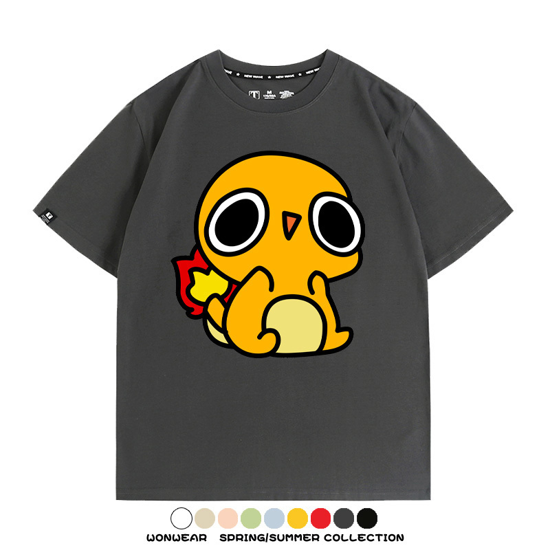 精靈寶可夢小火龍傑尼龜 親子情侶裝寬鬆短袖T