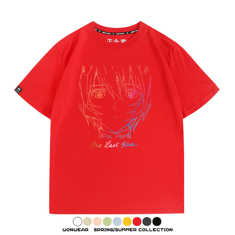 EVA新世紀福音戰士One Last Kiss專輯周邊短袖夏季純棉短袖T-shirt