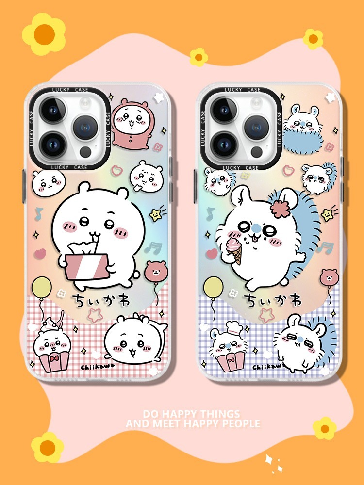 蘋果 系列chiikawa 鐳色防摔軟殼