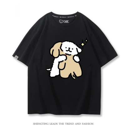 線條小狗 2024親子情侶男女同款 T恤