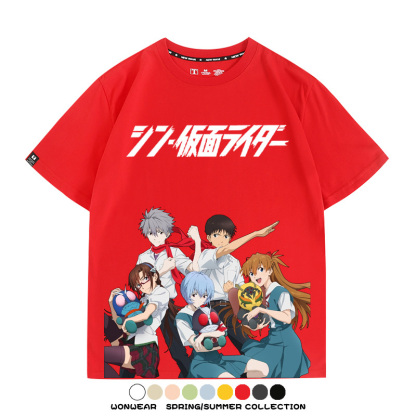 EVA福音戰士明日香綾波麗聯名 親子情侶裝寬鬆短袖T