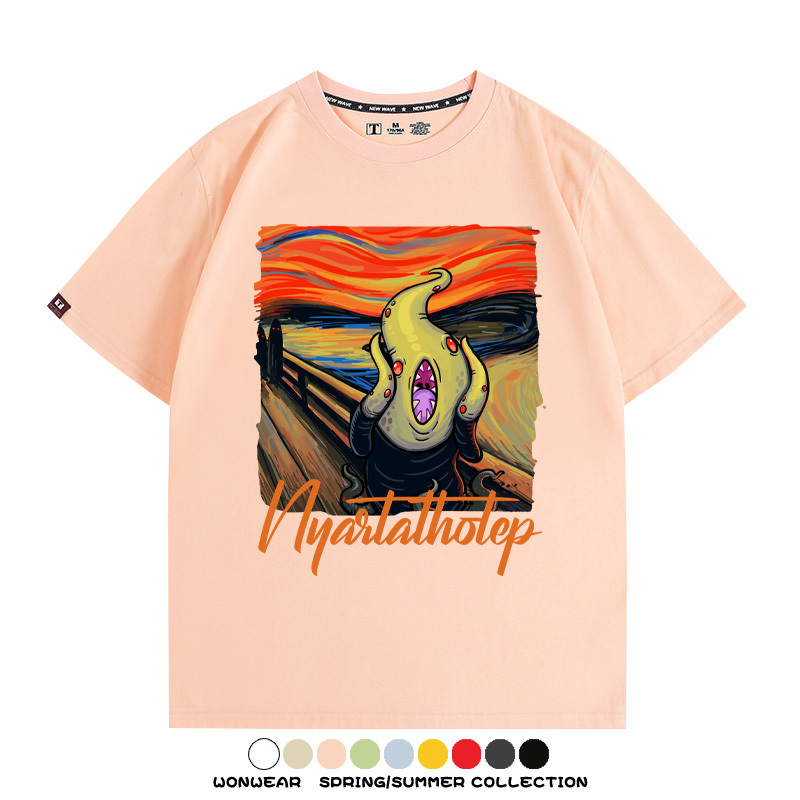 克蘇魯世界名畫吶喊聯名周邊短袖T恤