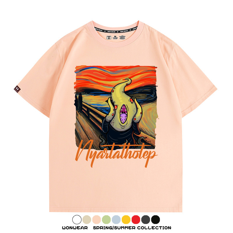 克蘇魯世界名畫吶喊聯名周邊短袖T恤