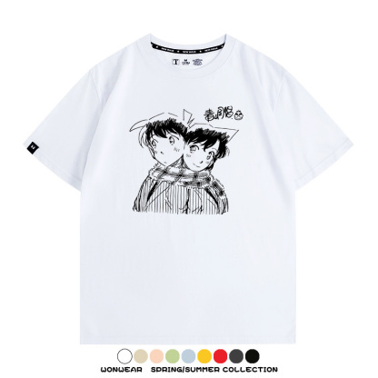 名偵探柯南灰原哀小蘭潮牌情侶原畫聯動周邊短袖夏季純棉T恤寬鬆