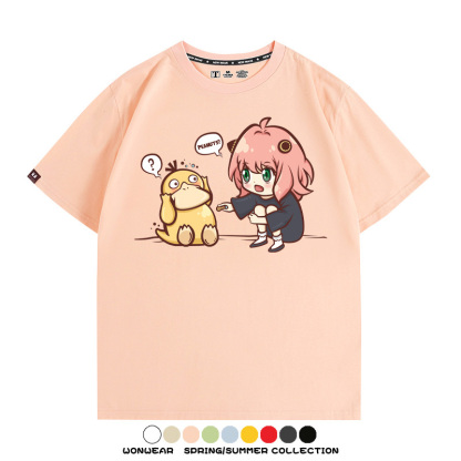 間諜家家酒安妮亞x寶可夢可達鴨 親子情侶裝寬鬆短袖T