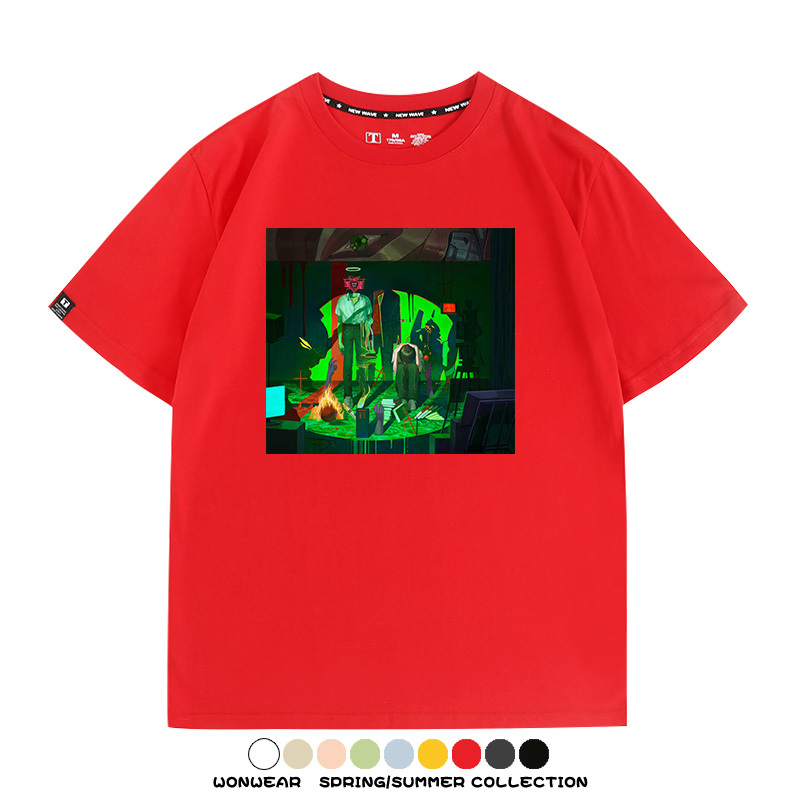 新世紀福音戰士EVA藝術插畫潮牌印花T恤夏季男潮純棉短袖寬鬆上衣