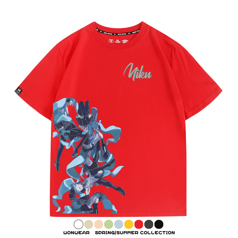 Miku初音未來周邊T恤動漫二次元休閒半袖男青少年短袖衣服潮百搭