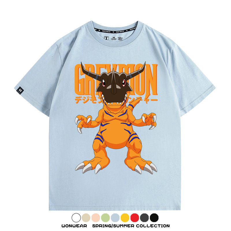 數碼寶貝聯名暴龍獸 親子情侶裝寬鬆短袖T