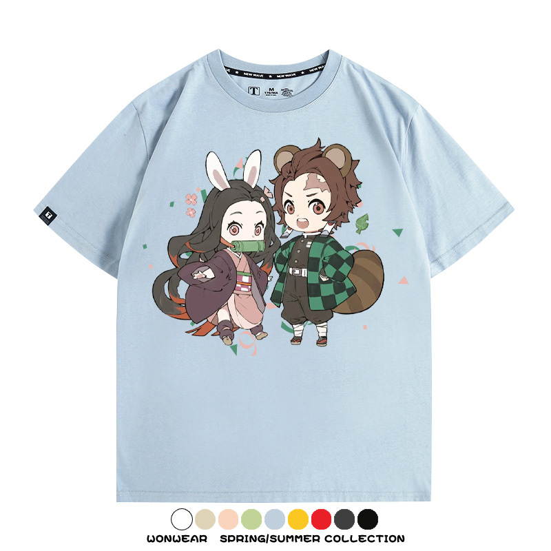 鬼滅之刃動漫周邊聯名  親子情侶裝寬鬆短袖T