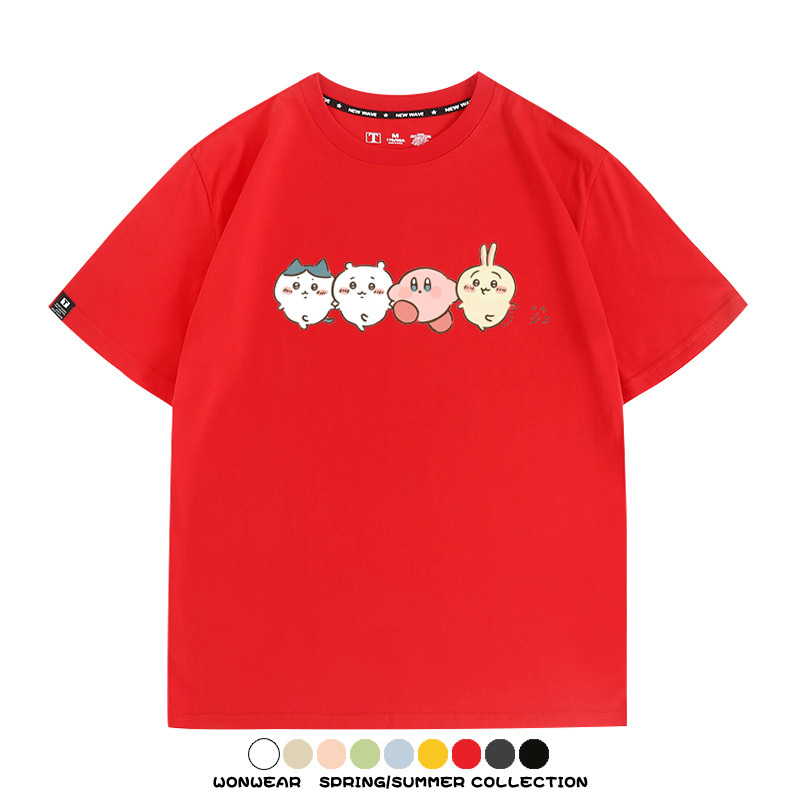 Chiikawa吉伊卡哇卡通烏薩奇COS星之卡比聯動短袖純棉T恤夏季寬鬆