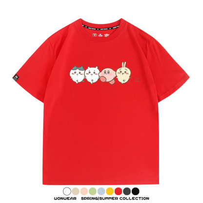 Chiikawa吉伊卡哇卡通烏薩奇COS星之卡比聯動短袖純棉T恤夏季寬鬆