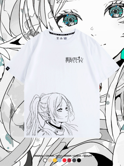 葬送的芙莉蓮原畫線條 親子情侶寬鬆短袖T