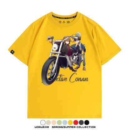 名偵探柯南灰原哀聯名機車 親子情侶裝寬鬆短袖T