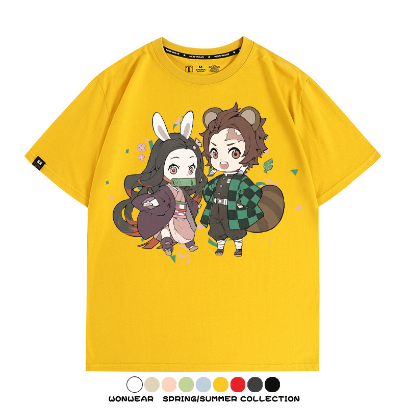 鬼滅之刃動漫周邊聯名  親子情侶裝寬鬆短袖T