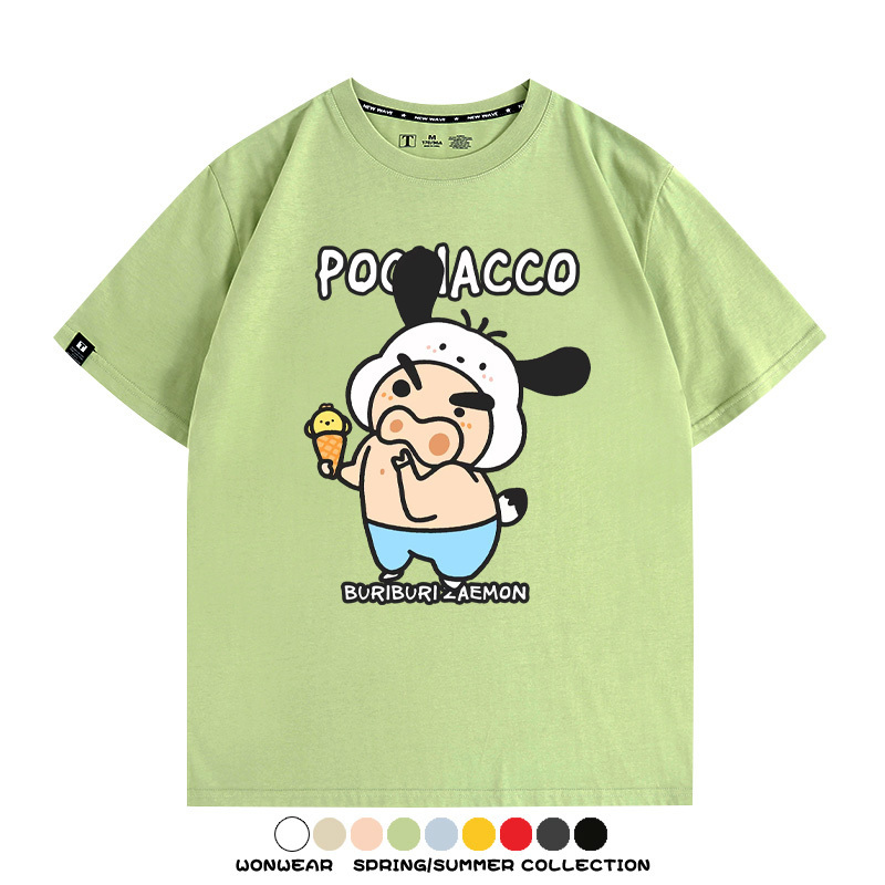 三麗鷗x蠟筆小新肥嘟嘟左衛門 親子情侶寬鬆短袖T