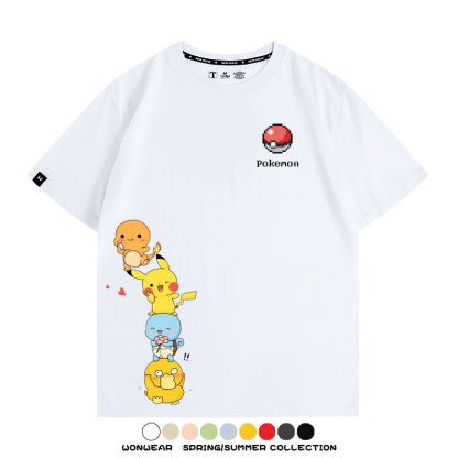 精靈寶可夢像素可愛 親子情侶裝寬鬆短袖T