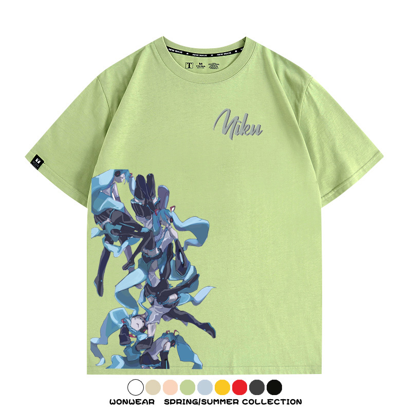 Miku初音未來周邊T恤動漫二次元休閒半袖男青少年短袖衣服潮百搭