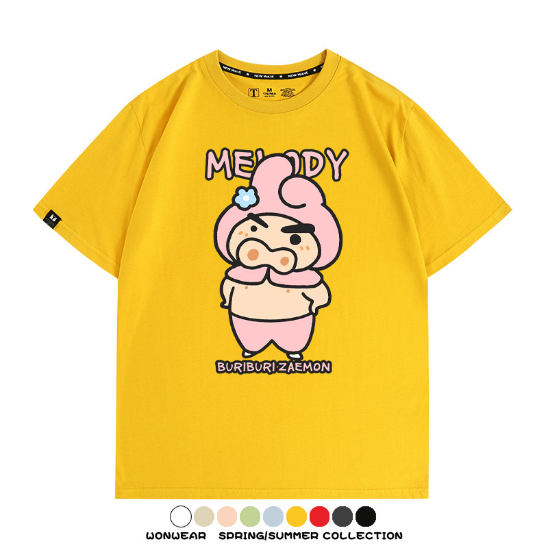 三麗鷗x蠟筆小新肥嘟嘟左衛門 親子情侶寬鬆短袖T
