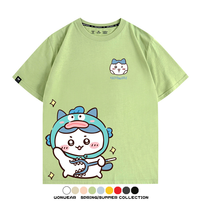 吉伊卡哇chiikawa小可愛吉伊烏薩奇小八聯動情侶短袖純棉T恤上衣