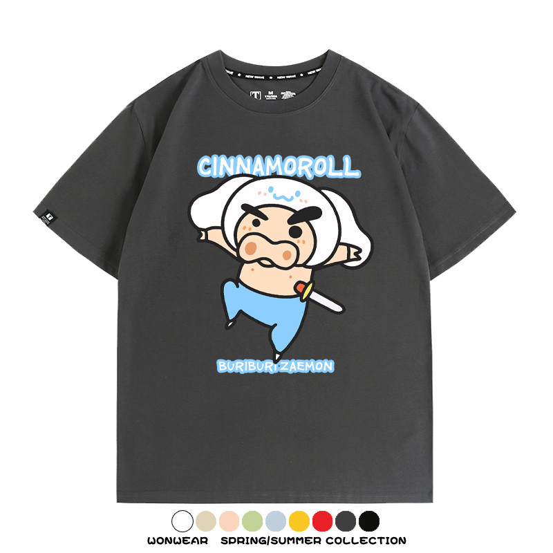 三麗鷗x蠟筆小新肥嘟嘟左衛門 親子情侶寬鬆短袖T