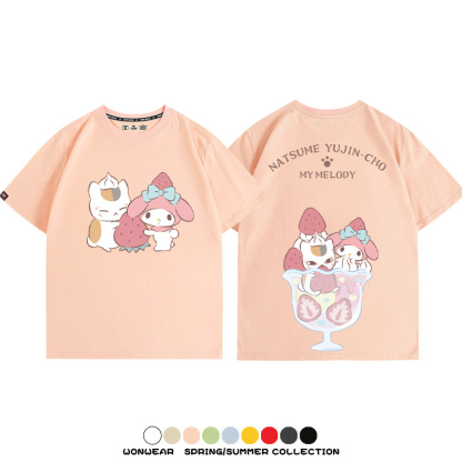 夏目友人帳聯名三麗鷗 親子情侶寬鬆短袖T