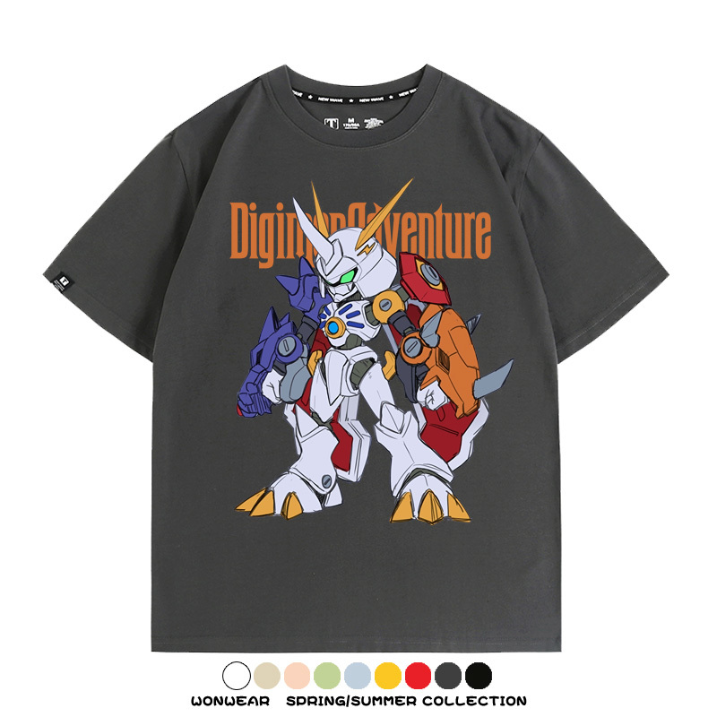 數碼寶貝聯名動漫 親子情侶裝寬鬆短袖T