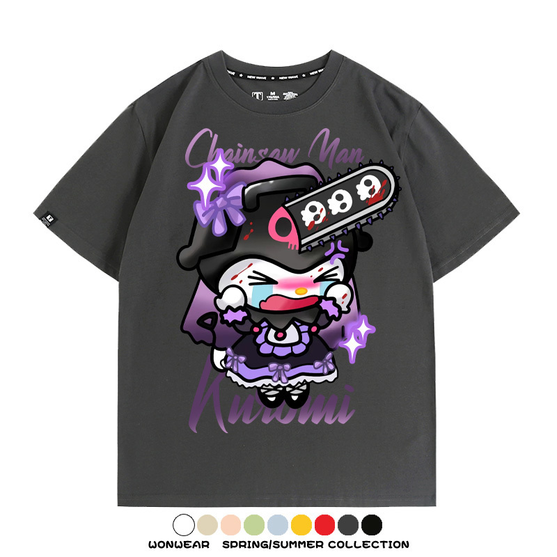 三麗鷗庫洛米聯名鏈鋸人周邊短袖T恤