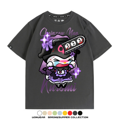 三麗鷗庫洛米聯名鏈鋸人周邊短袖T恤