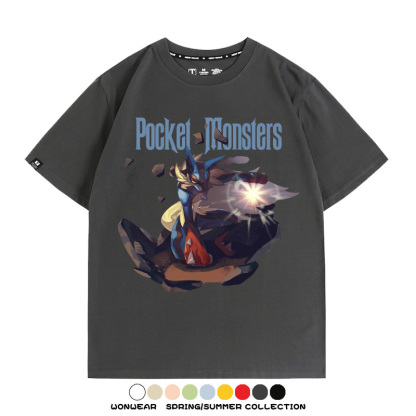 精靈寶可夢路卡利歐動漫周邊短袖T恤