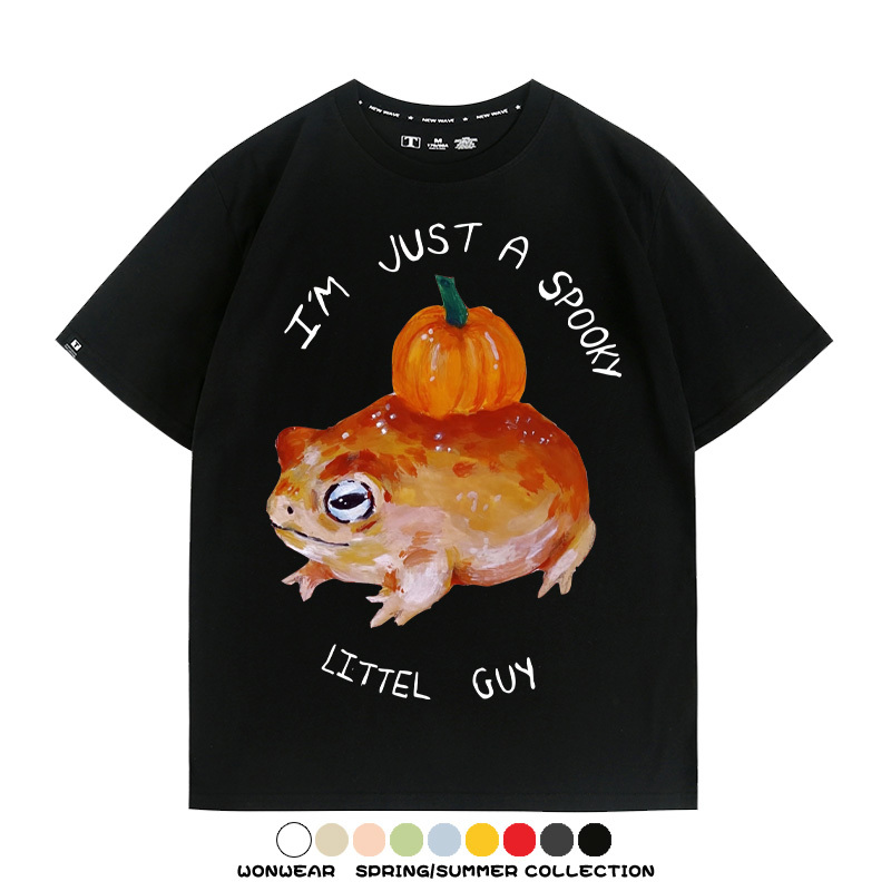 可愛青蛙呱呱搞怪 親子情侶裝寬鬆短袖T