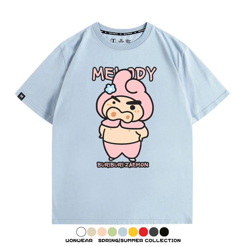 三麗鷗x蠟筆小新肥嘟嘟左衛門 親子情侶寬鬆短袖T