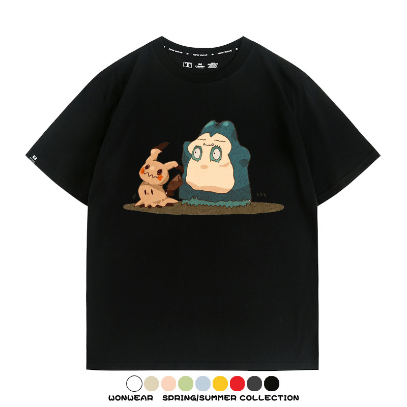 精靈寶可夢小卡比獸任天堂遊戲周邊情侶短袖T恤純棉上衣寬鬆百搭