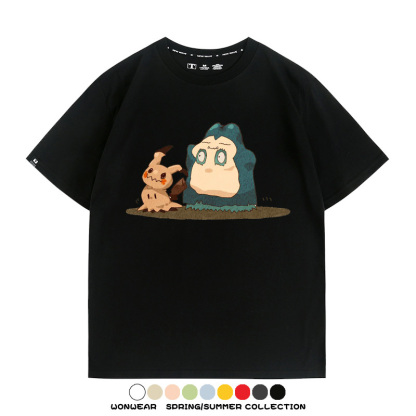 精靈寶可夢小卡比獸任天堂遊戲周邊情侶短袖T恤純棉上衣寬鬆百搭