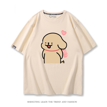 線條小狗 2024親子情侶男女同款 T恤