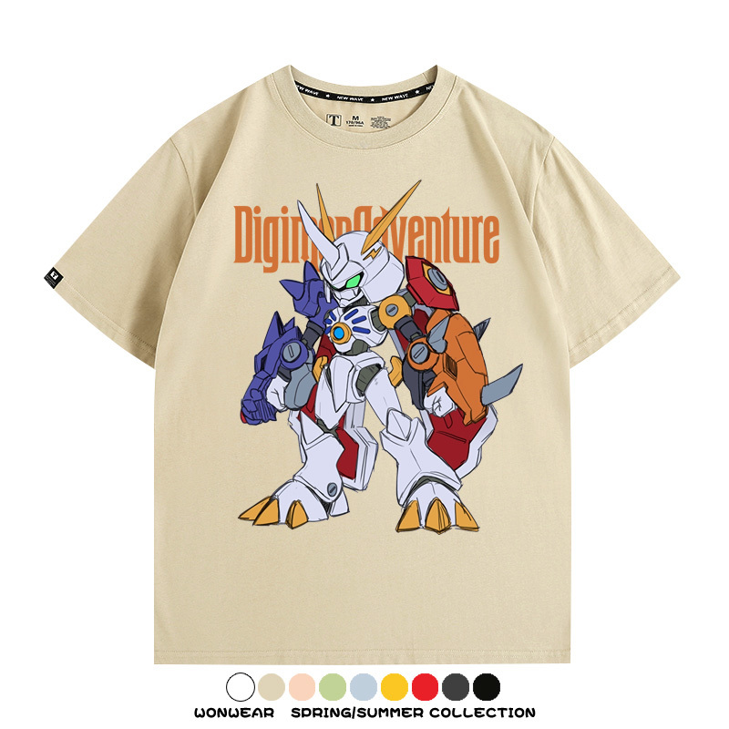 數碼寶貝聯名動漫 親子情侶裝寬鬆短袖T