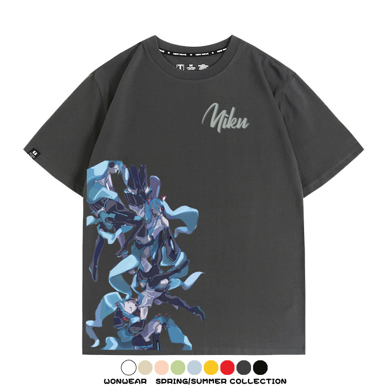 Miku初音未來周邊T恤動漫二次元休閒半袖男青少年短袖衣服潮百搭