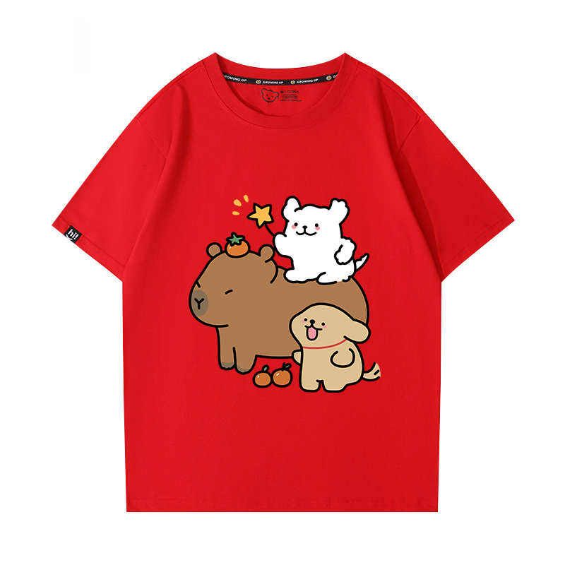 卡皮巴拉 2024親子情侶男女同款 T恤