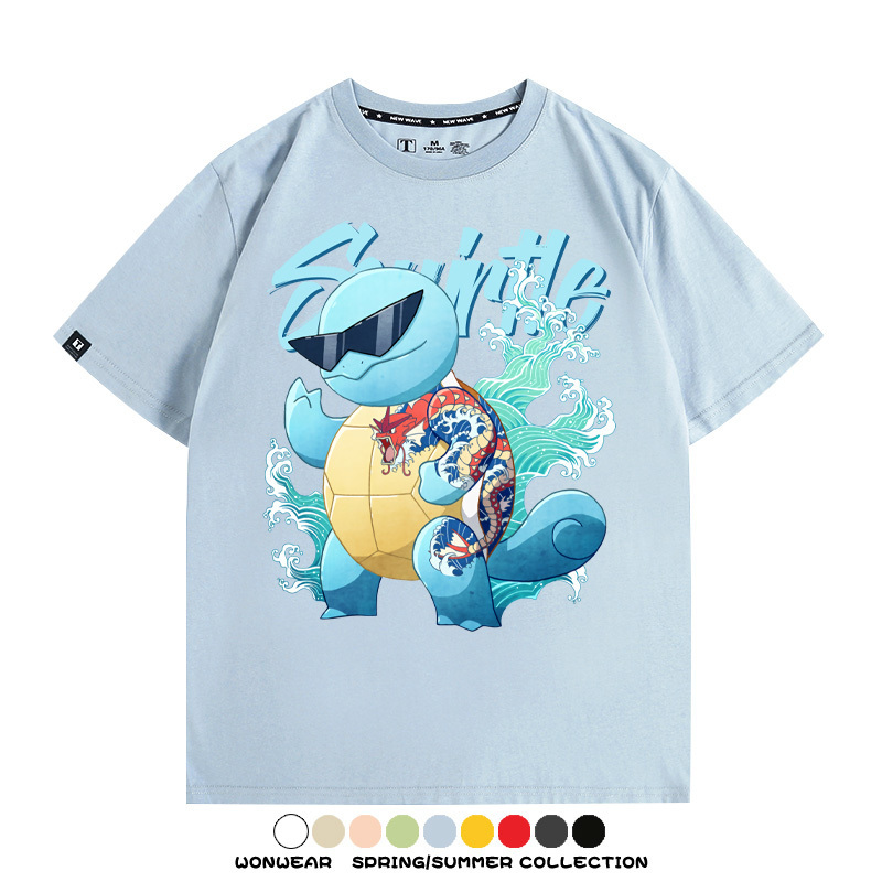 精靈寶可夢傑尼龜 親子情侶裝寬鬆短袖T