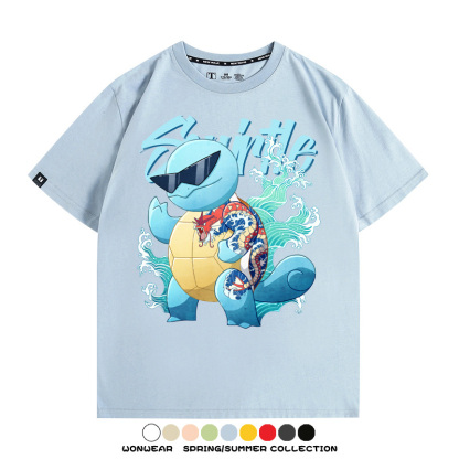 精靈寶可夢傑尼龜 親子情侶裝寬鬆短袖T