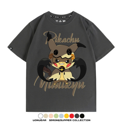 精靈寶可夢皮卡丘x謎擬Q動漫周邊短袖T恤