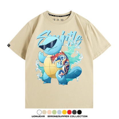 精靈寶可夢傑尼龜 親子情侶裝寬鬆短袖T