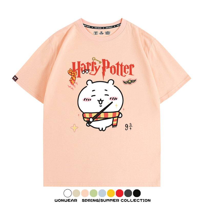 Chiikawa聯動哈利波特 親子情侶裝寬鬆短袖T