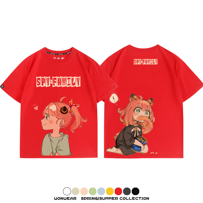 間諜家家酒SPY×FAMILY動漫阿尼亞周邊情侶短袖純棉T恤衫寬鬆百搭