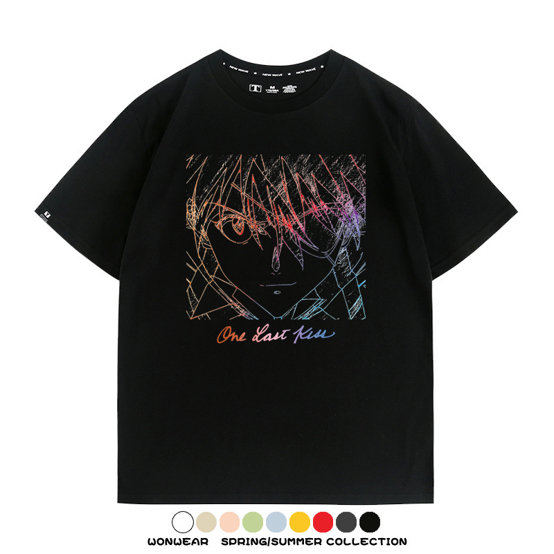 EVA新世紀福音戰士One Last Kiss專輯周邊短袖夏季純棉短袖T-shirt