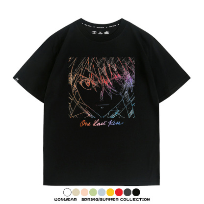 EVA新世紀福音戰士One Last Kiss專輯周邊短袖夏季純棉短袖T-shirt