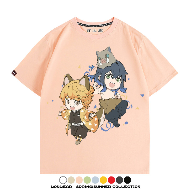 鬼滅之刃動漫周邊聯名  親子情侶裝寬鬆短袖T