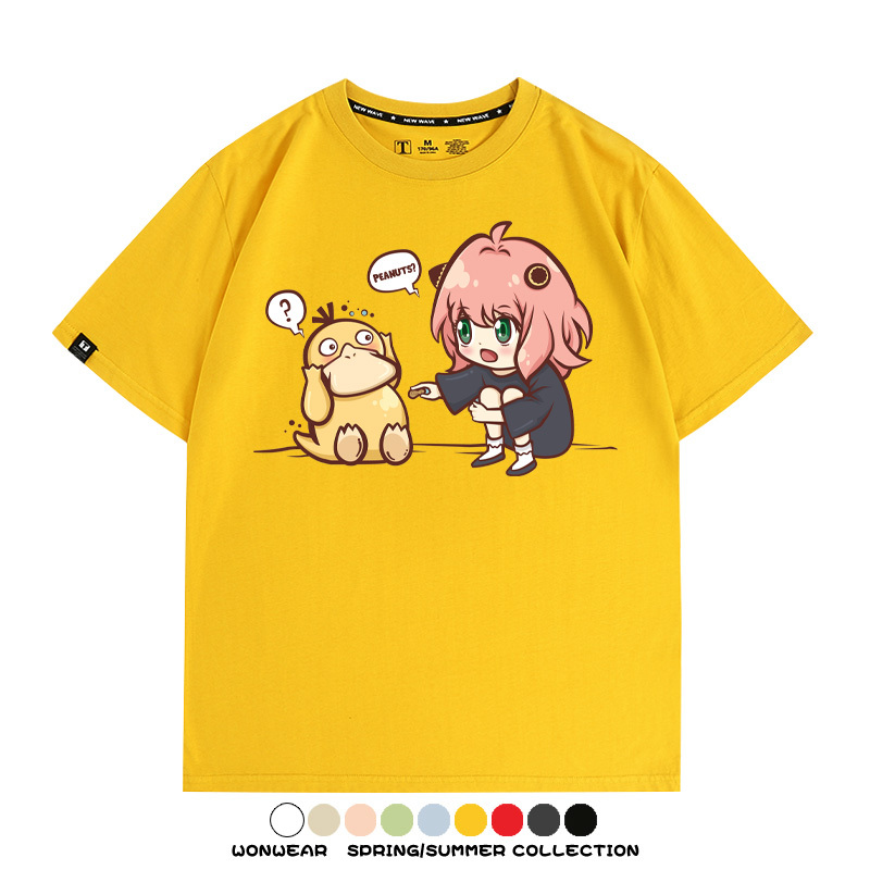 間諜家家酒安妮亞x寶可夢可達鴨 親子情侶裝寬鬆短袖T