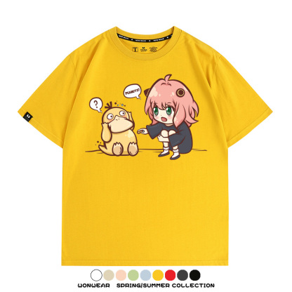 間諜家家酒安妮亞x寶可夢可達鴨 親子情侶裝寬鬆短袖T