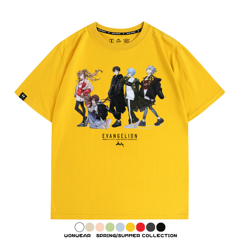 米山舞EVA聯名同款短袖T恤衫潮牌埃菲爾鐵塔日系純棉男潮寬鬆百搭